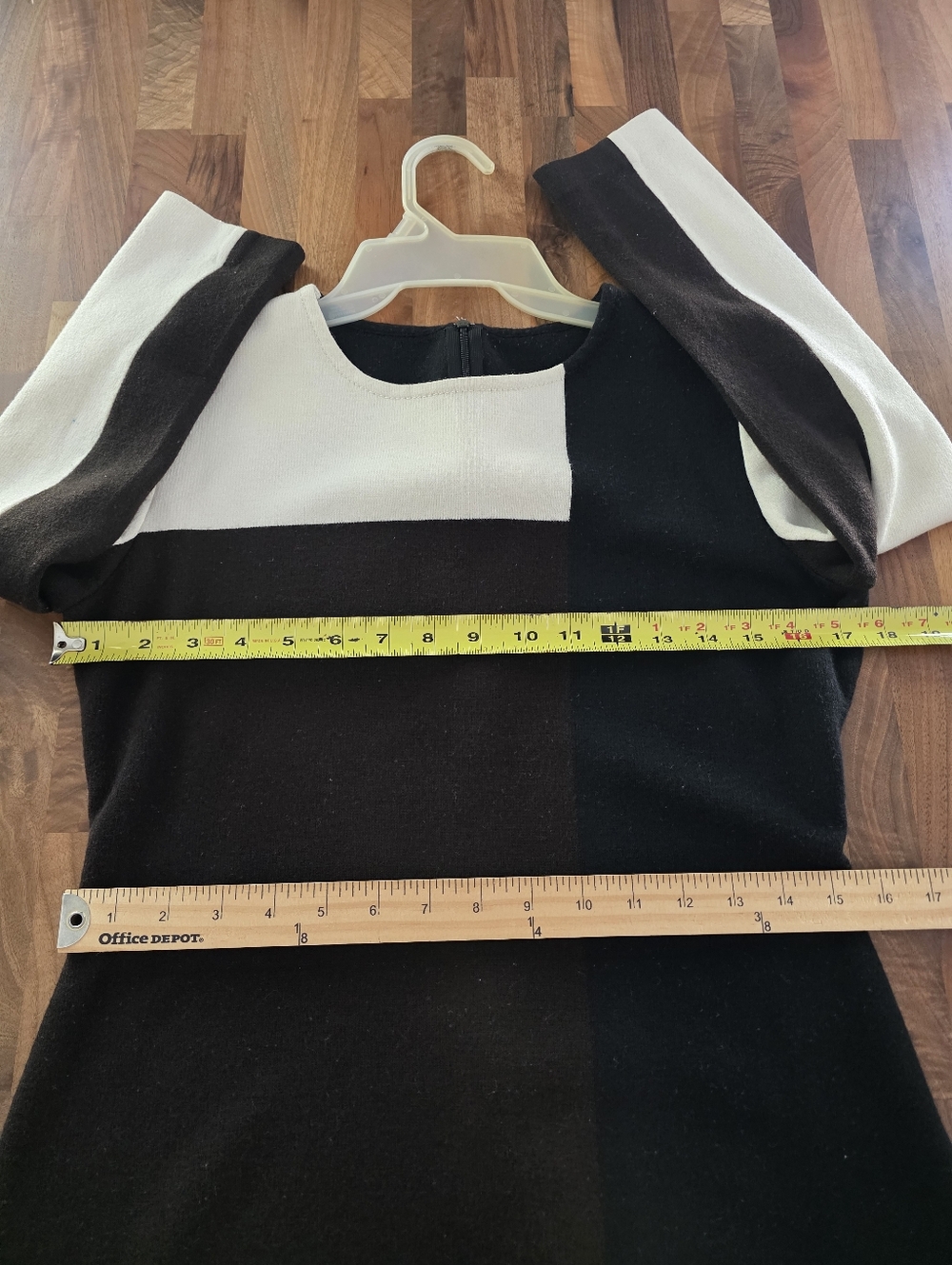 St John Wool blend brown black and white color block sheath dress size 8 - Picture 7 of 10